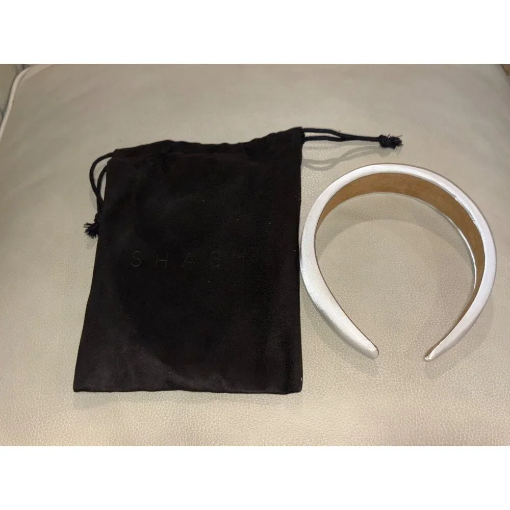 SHASHI Satin Headband in Blanche New Womens Hair Tie Head Wrap - Picture 7 of 8